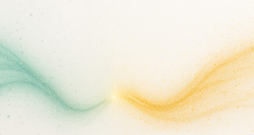 Shimmery particles of monk fruit and allulose in a wave pattern.