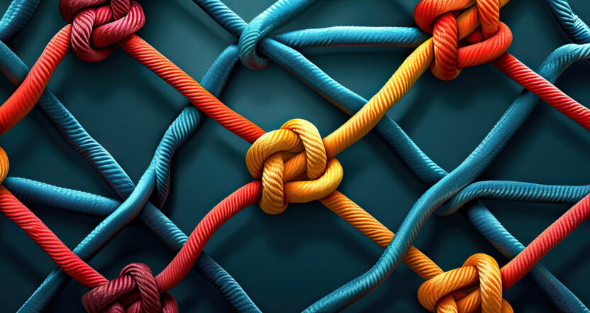 A network of knots - an abstract visualization of a network.