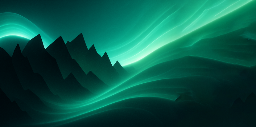 An abstract “force field” of soft, glowing waves (think teal + green + white) enveloping jagged, dark shapes that represent off-notes. Metaphor: LS4 creating a protective sensory barrier that smooths everything out.