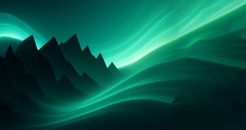 An abstract “force field” of soft, glowing waves (think teal + green + white) enveloping jagged, dark shapes that represent off-notes. Metaphor: LS4 creating a protective sensory barrier that smooths everything out.